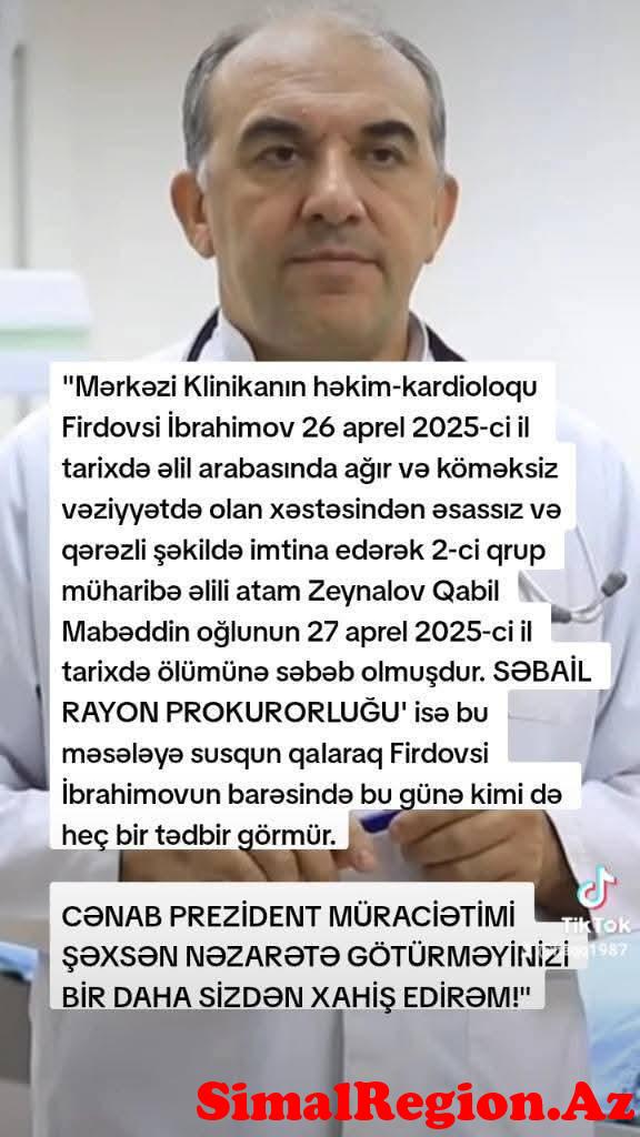 SİYƏZƏN SAKİNİ PREZİDENTƏ,BAŞ PROKUROR VƏ BAKI ŞƏHƏR PROKURORUNA MÜRACİƏT ETDİ